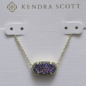 Kendra Scott Gold Elisa Necklace In Multi Drusy